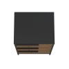 Wood and Metal Office Accent Storage Cabinet with 3 Drawers; Black and Brown