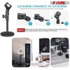 5Core 3Pcs Premium Desktop Microphone Stand Mini Round Base w/ Foldable Mic Clip MS RBS 3PK