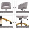 Modern swivel high quality velvet office desk chair grey color in gold metal luxury height adjustable computer chair living room chair