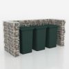 Gabion Triple Wheelie Bin Surround Steel 98.4"x39.4"x47.2"