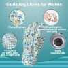 Pack of 12 Ladies Garden Gloves; Assorted Floral Cotton Jersey Medium Size; Green Breathable Gardening Gloves for Woman; Resistant PVC Dotted Palm Glo