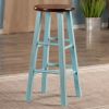 Ivy 29" Bar Stool Walnut/Light Blue