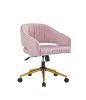 Modern swivel high quality velvet office desk chair pink color in gold metal luxury height adjustable computer chair living room chair