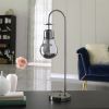 29" In Adan Edison Restorative Glass Led Downbridge Black Chrome Metal Table Lamp