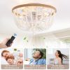 Boho Bladeless Ceiling Fan with Light with 5 Bulbs