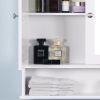 Wall Mounted Bathroom Cabinet with 2 Mirror Doors and Adjustable Shelf