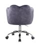 Rowse Office Chair in Dark Gray Velvet &amp; Chrome Finish OF00118