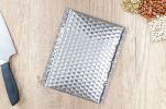 Pack of 25 Silver Thermal Insulated Bubble Mailers 8x11 Food Grade Padded Envelopes 8 x 11 Cushion Envelopes with Peel and Seal; Metallic Foiled Bags