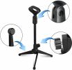 Mini Microphone Stand Tripod Universal Adjustable Desk Microphone Stand Portable Foldable Table Top Desktop Stand with Small Plastic Microphone Clip 5