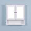 Wall Mounted Bathroom Cabinet with 2 Mirror Doors and Adjustable Shelf