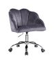 Rowse Office Chair in Dark Gray Velvet &amp; Chrome Finish OF00118