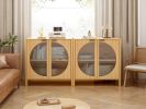 Bamboo 2 door cabinet, Buffet Sideboard Storage Cabinet, Buffet Server Console Table, for Dining Room, Living Room, Kitchen, Hallway