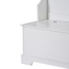 ON-TREND Hall Tree with 4 Hooks and Hinged Lid; Coat Hanger; Entryway Bench; Storage Bench; 3-in-1 Design; for Entrance; Hallway (White)