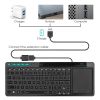 Rii K18+  Wireless 3-LED Color Backlit Multimedia Keyboard with Multi-Touch Big Size Trackpad,Rechargable Keyboard for Android TV Box,PC,Smart TV,Xbox