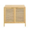 Bamboo 2 door cabinet, Buffet Sideboard Storage Cabinet, Buffet Server Console Table, Accent Cabinet, for Dining Room, Living Room, Kitchen, Hallway