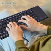 Rii K12+ Mini Wireless Keyboard with Large Touchpad Mouse&Qwerty Keypad, Stainless Steel Portable Wireless Keyboard with USB Receiver for MacBook/iPad