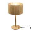 Thebae Solid Wood 21.3&quot; Table Lamp with In-line Switch Control and Grass Made-Up Lampshade