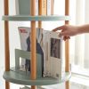 Storage Shelf, 360Â¬âˆž Rotating Bookshelf, 3 Tier Bookcase w/ Large-Capacity Storage Space, Multifunctional Storage Rack, Compact Design, Standing Shelf