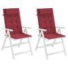 Highback Chair Cushions 2 pcs Wine Red Oxford Fabric