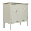 2 Door Wooden Cabinets; Off-white Wood Cabinet Vintage Style Sideboard for Living Room Dining Room Office