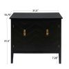 2 Door Wooden Cabinets; Black Wood Cabinet Vintage Style Sideboard for Living Room Dining Room Office