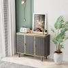 40.35&quot; Wide 3 Doors Modern Sideboard; Freestanding Sideboard Storage Cabinet Entryway Floor Cabinet for Living Room Office Bedroom