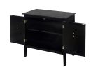 2 Door Wooden Cabinets; Black Wood Cabinet Vintage Style Sideboard for Living Room Dining Room Office