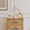 Accent Storage Cabinet Retro Wooden Chest with 3 Drawers and Metal Handles