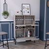 Winthrop 6-Bottle Rectangle Bar Cabinet Light Grey