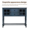 TREXM Sideboard Console Table with Bottom Shelf; Farmhouse Wood/Glass Buffet Storage Cabinet Living Room (Antique Navy)