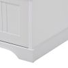 ON-TREND Hall Tree Entryway Bench with Shelves Cabinet and Four Hooks; 3-in-1 Design; White