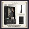 ON-TREND Hall Tree with 4 Hooks and 3 Large Drawers; Coat Hanger; Entryway Bench; Storage Bench; 3-in-1 Design; for Entrance; Hallway (Black)