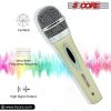 5 Core 3Pcs Dynamic Microphone XLR Audio Cardioid Mic w/ Clip Vocal Karaoke Singing PM 286 WH+BLU+BLK 3PC