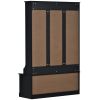 ON-TREND Hall Tree with 4 Hooks and 3 Large Drawers; Coat Hanger; Entryway Bench; Storage Bench; 3-in-1 Design; for Entrance; Hallway (Black)