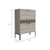 Winthrop 6-Bottle Rectangle Bar Cabinet Light Grey