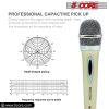 5 Core 2pcs Dynamic Microphone XLR Audio Cardioid Mic w/ Clip Vocal Karaoke Singing PM 286 WH+BLU 2Pcs