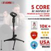 5 Core 4 Pcs Adjustable Desktop Microphone Stand Mini Tripod Tabletop Foldable Mic Clip MS MINI TRI BLK 4PCS