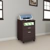 Mobile Storage File Cabinet; Dark Brown