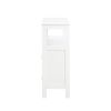 Floor Storage Cabinet; Wooden FreeStanding Storage Organizer with 2 Doors and Shelves for Bathroom; living Room; White