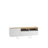 Manhattan Comfort Winston 53.14 TV Stand with 4 Shelves in White and Cinnamon