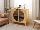 Bamboo 2 door cabinet, Buffet Sideboard Storage Cabinet, Buffet Server Console Table, for Dining Room, Living Room, Kitchen, Hallway