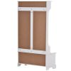 ON-TREND Hall Tree with 4 Hooks and Hinged Lid; Coat Hanger; Entryway Bench; Storage Bench; 3-in-1 Design; for Entrance; Hallway (White)