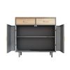 31.5'' Wide 2 Drawer Sideboard; Modern Furniture Decor; Made with Iron + Carbonized Bamboo; Easy Assembly