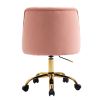 Modern Velvet Office Task Chair Height Adjustable 360&deg; Swivel Upholstered Computer Task Chair with Wheels for Study Room Living Room Bedroom