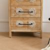 Accent Storage Cabinet Retro Wooden Chest with 3 Drawers and Metal Handles