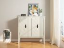 2 Door Wooden Cabinets; Off-white Wood Cabinet Vintage Style Sideboard for Living Room Dining Room Office