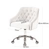 Modern Velvet Office Task Chair Height Adjustable 360&deg; Swivel Upholstered Computer Task Chair with Wheels for Study Room Living Room Bedroom