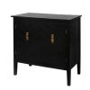 2 Door Wooden Cabinets; Black Wood Cabinet Vintage Style Sideboard for Living Room Dining Room Office