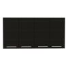 120 Wall Cabinet; Four Doors; Two Cabinets; Two Shelves -Black