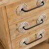 Accent Storage Cabinet Retro Wooden Chest with 3 Drawers and Metal Handles